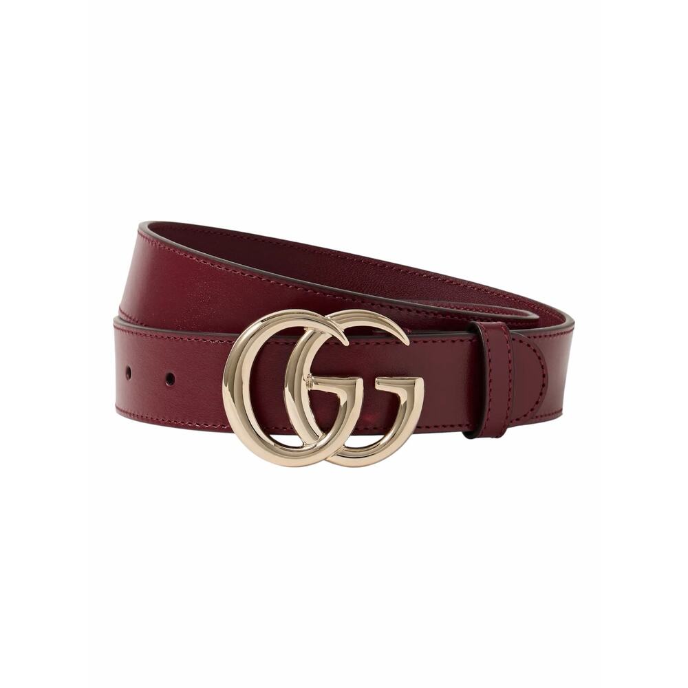 Gucci GG Marmont Belt Red Leather Gold Buckle Women Size 95/38